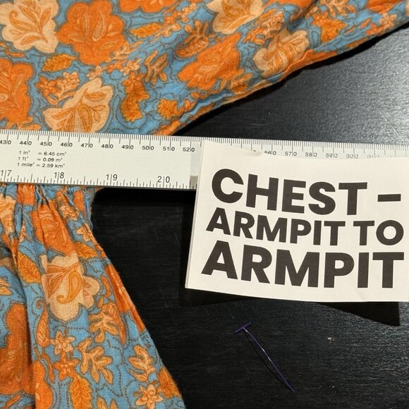 Sundry Blouson Tunic Blue Orange Floral Mini Boho Dress Womens Size Small 1 - Picture 11 of 13